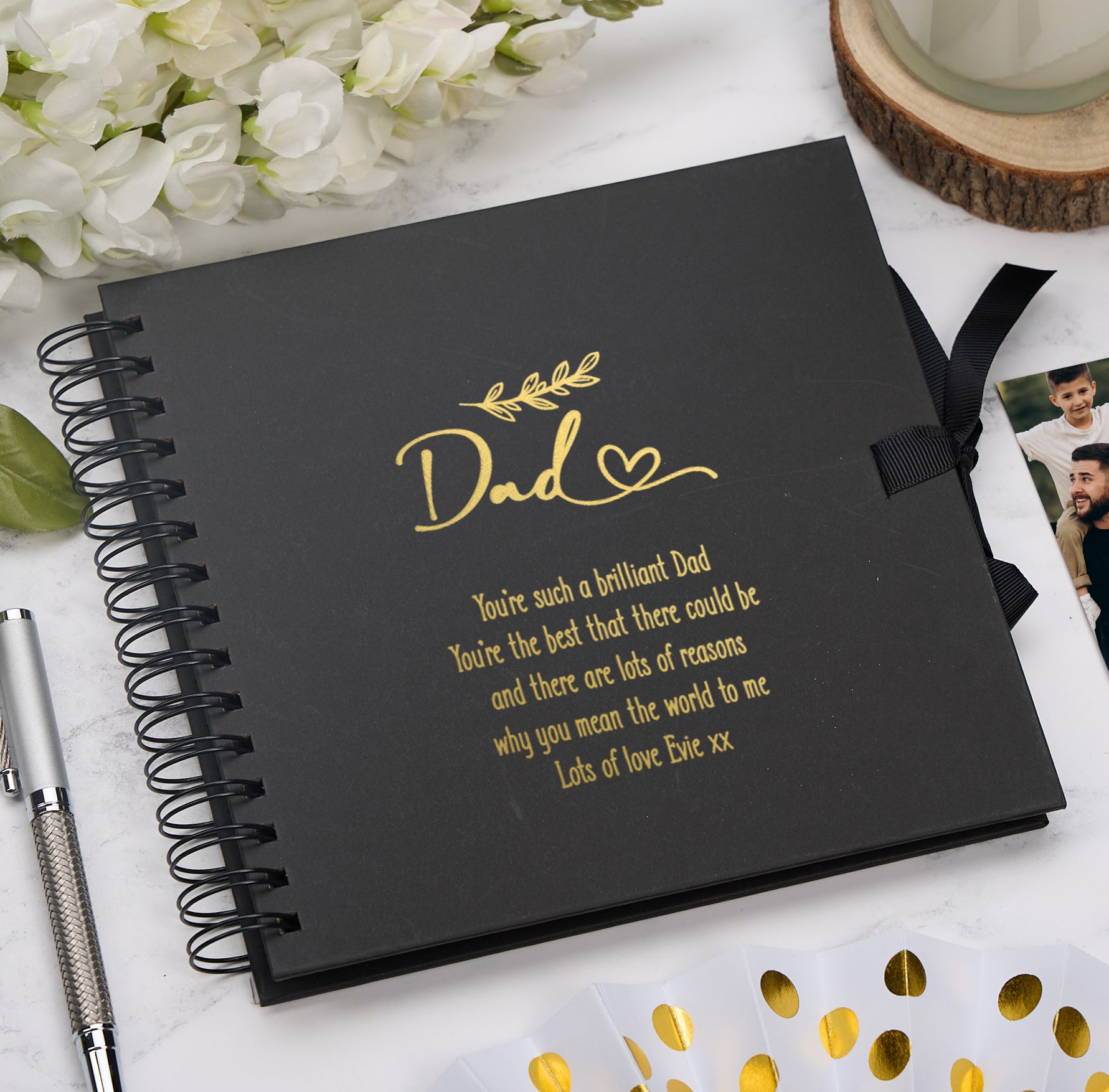 Personalised Dad Multiple Colours Scrapbook or Photo Album Gift With Sentiment