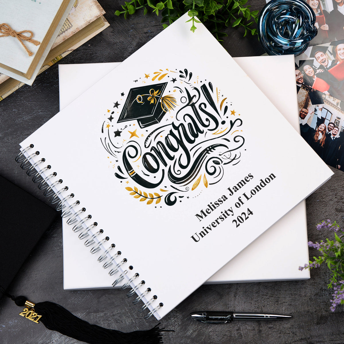 Large Graduation Photo Album Scrapbook  Boxed Congratulations