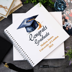 Large Graduation Photo Album Scrapbook  Boxed Gift With Watercolour Hat