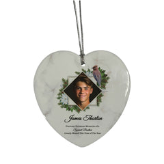 Large Hanging Ceramic Heart Christmas Memorial Decoration-Brother