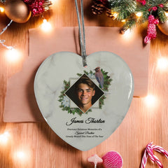 Large Hanging Ceramic Heart Christmas Memorial Decoration-Brother
