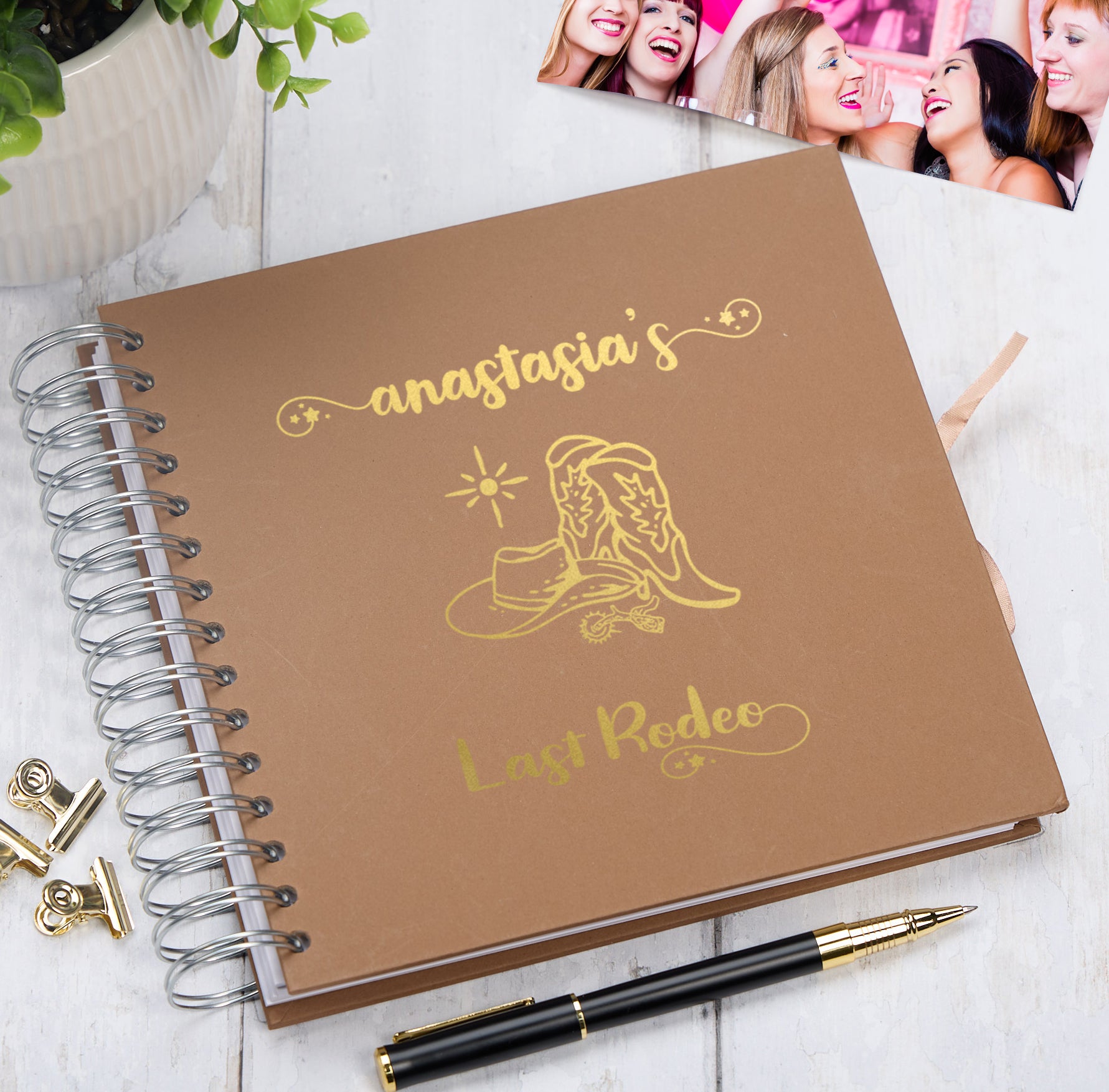 Personalised Hen Do Last Rodeo Multiple Colours Scrapbook Photo Album Guest Book