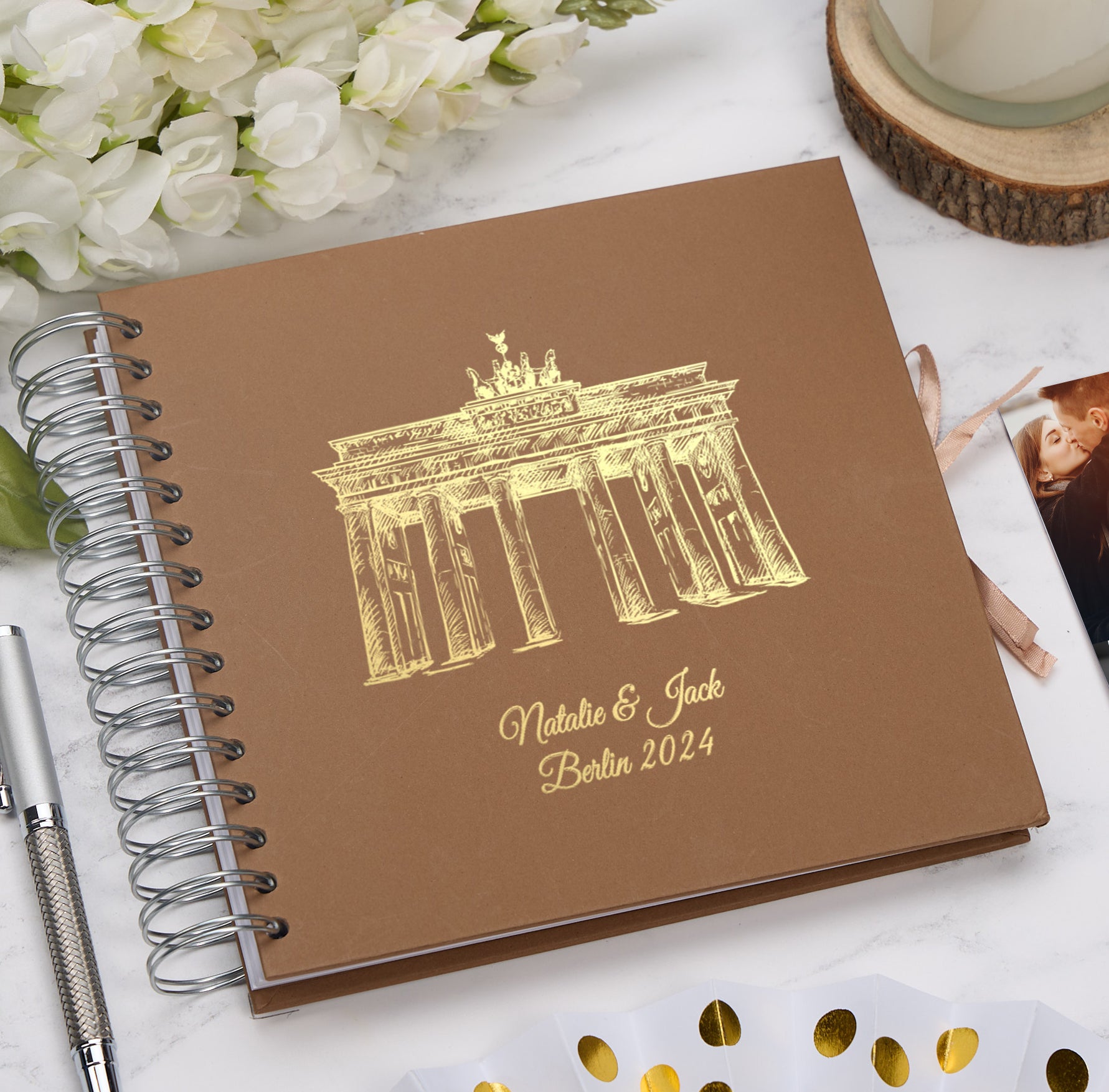 Personalised Berlin Keepsake Multiple Colour Scrapbook Photo Album Foil Print