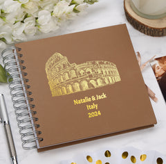 Personalised Italy Keepsake Multiple Colour Scrapbook Photo Album Foil Print