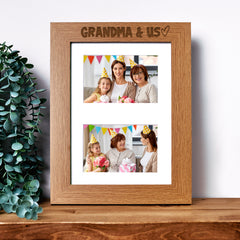 Grandma and Us Photo Picture Frame Double 6x4 Inch Landscape