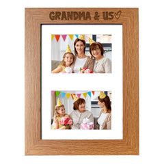Grandma and Us Photo Picture Frame Double 6x4 Inch Landscape