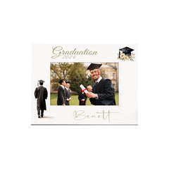 Personalised Graduation White Wooden Male Landscape Photo Frame Gift