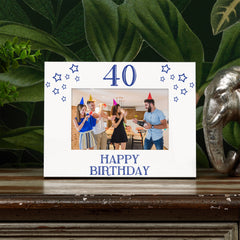 40th Birthday Photo Frame Gift For Him With Star Design