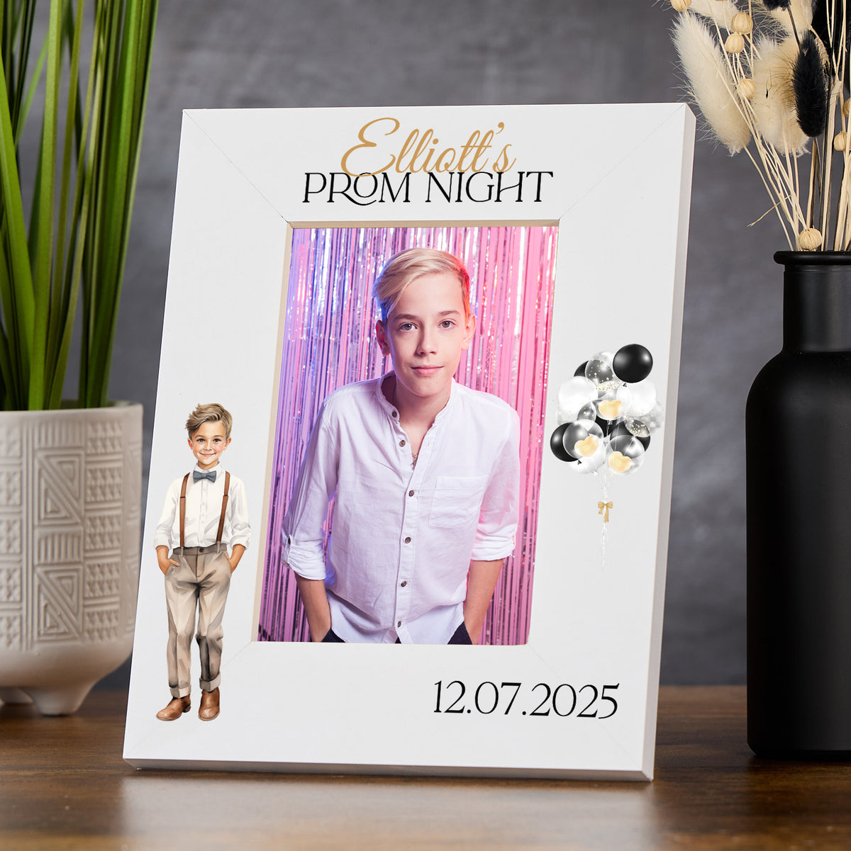 Personalised Boy Prom Night White Wooden Photo Frame Prom Party Year6 End Of Year Celebration