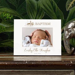 Personalised Baptism Day Photo Frame With Church Sketch