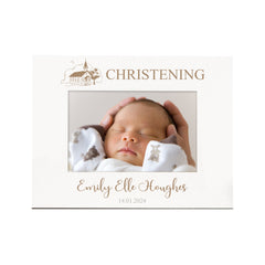 Personalised Christening Day Photo Frame With Church Sketch