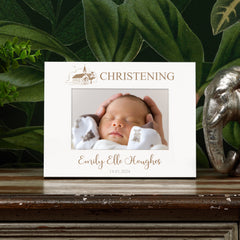 Personalised Christening Day Photo Frame With Church Sketch
