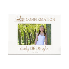 Personalised Confirmation Day Photo Frame With Church Sketch