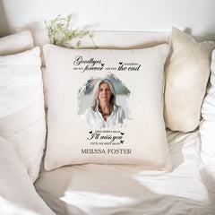 Custom Goodbyes Photo Memorial Cushion Personalised Sympathy Gift Remembrance Pillow Condolence Gifts