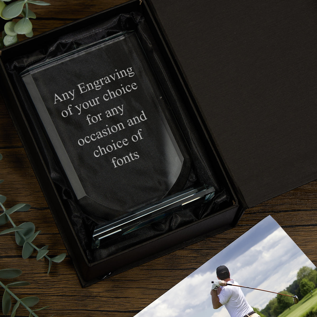 Personalised 15cm Glass Award Trophy Any Engraving or Occasion Shield Design