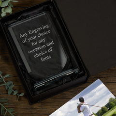 Personalised 15cm Glass Award Trophy Any Engraving or Occasion Shield Design