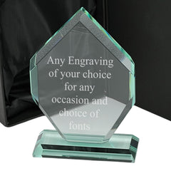 Jade Glass Personalised 15cm Award Trophy Any Engraving or Occasion Diamond Shape