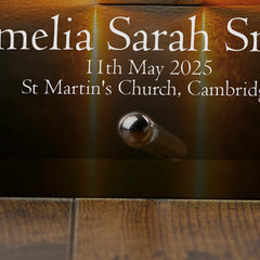 Personalised Communion Keepsake Plaque Gift With Marble Cross Glow