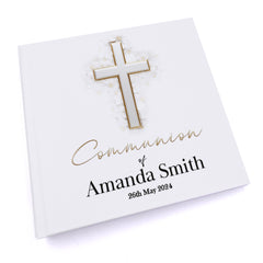 Personalised Communion Photo Album Gift With Silver Cross