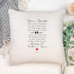 Personalised Happy First Father's Day Filled Cushion Pillow Gift