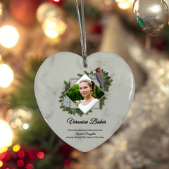 Large Hanging Ceramic Heart Christmas Memorial Decoration-Daughter