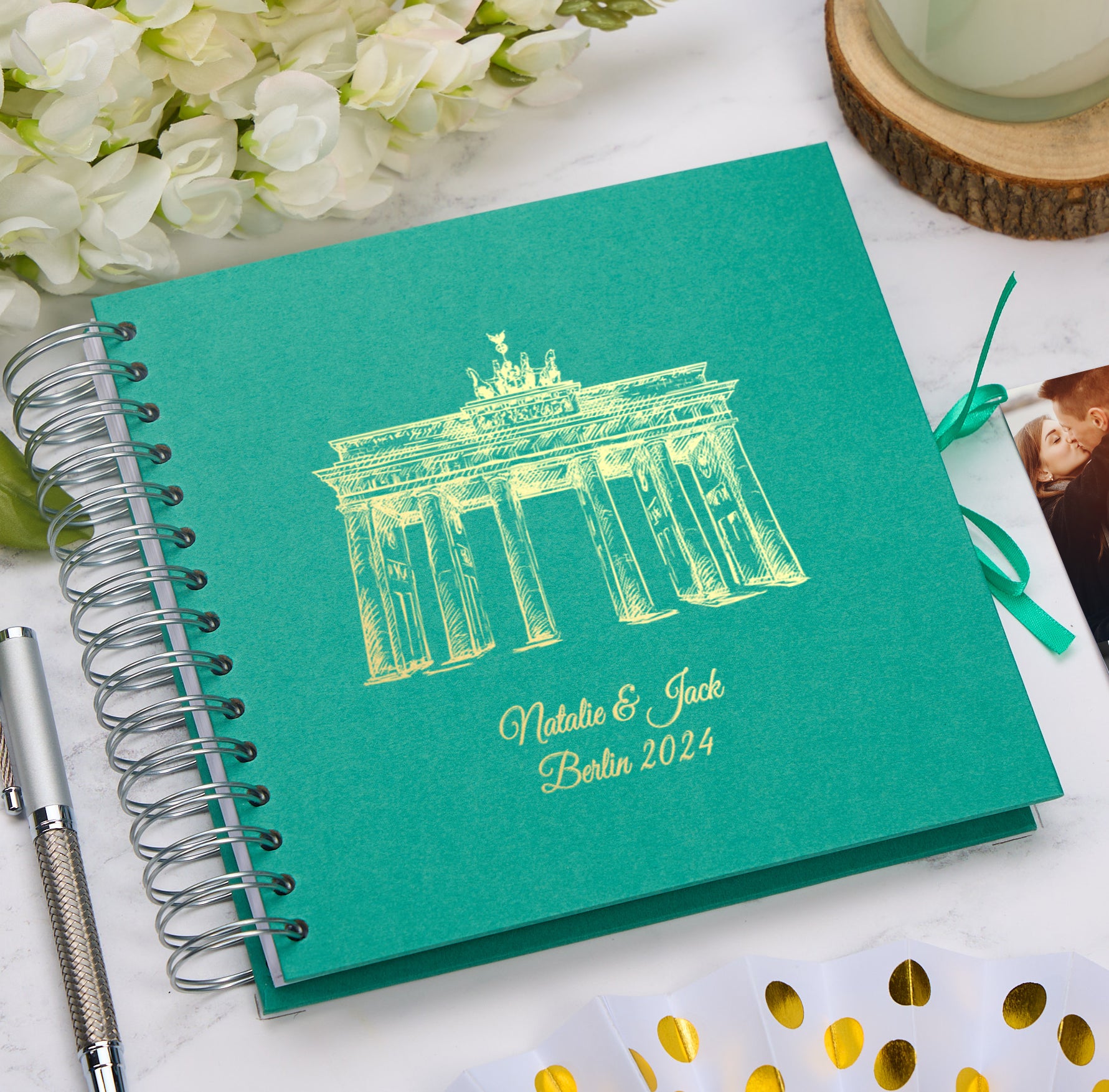 Personalised Berlin Keepsake Multiple Colour Scrapbook Photo Album Foil Print