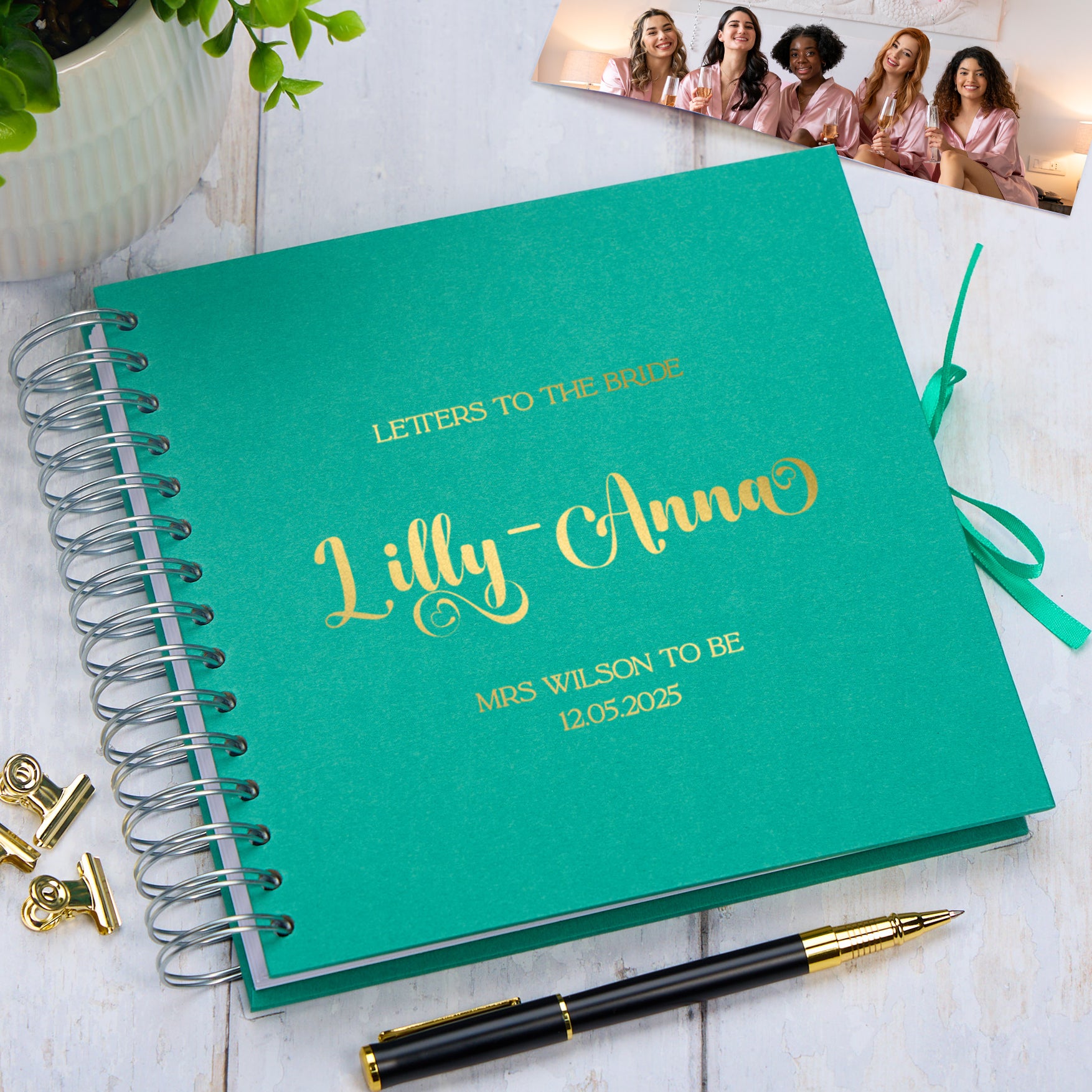 Personalised Elegant Letters To The Bride, Bridal Shower Memory Scrapbook Custom Bride-to-Be Gift, Hen Party Keepsake Album