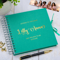 Personalised Elegant Letters To The Bride, Bridal Shower Memory Scrapbook Custom Bride-to-Be Gift, Hen Party Keepsake Album