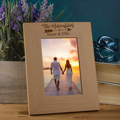 Our Adventures Personalised Wooden Photo Frame Gift