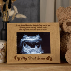 New Baby Pregnancy First Scan Wooden Photo Frame Gift