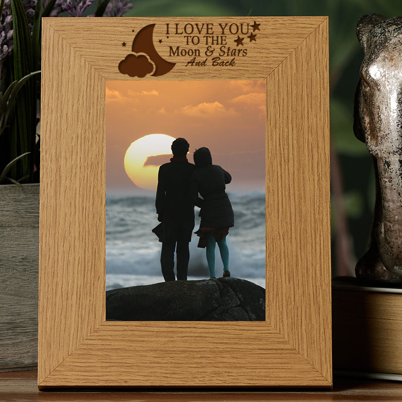 Love You To The Moon And Stars And Back Wooden Photo Frame Gift Photo Frame ukgiftstoreonline
