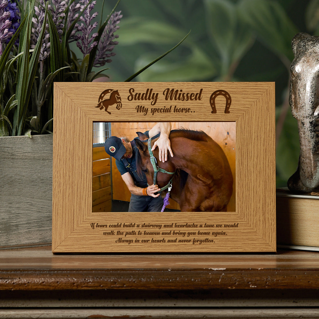 Sadly Missed Horse Remembrance Memorial Wooden Photo Frame Photo Frame ukgiftstoreonline