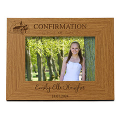 Personalised Confirmation Photo Picture Frame Landscape With Church Sketch