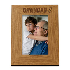 Oak Grandad Picture Photo Frame Heart Gift Portrait