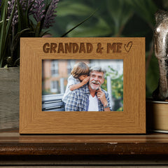 Oak Grandad and Me Picture Photo Frame Heart Gift Landscape