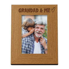 Oak Grandad and Me Picture Photo Frame Heart Gift Portrait