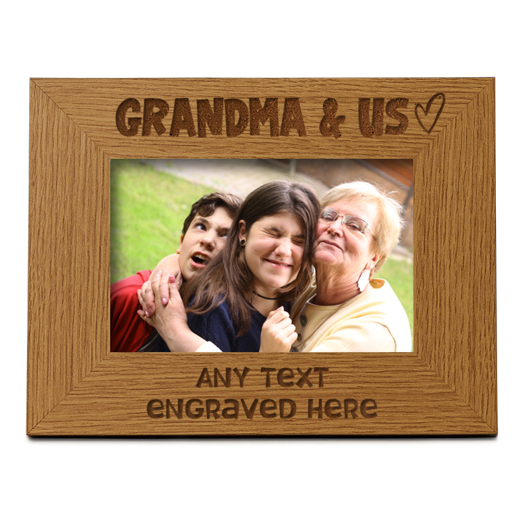 Personalised Grandma and Us Picture Photo Frame Heart Gift