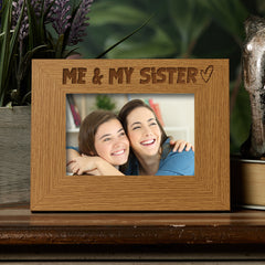 Oak Me and My Sister Picture Photo Frame Heart Gift Landscape