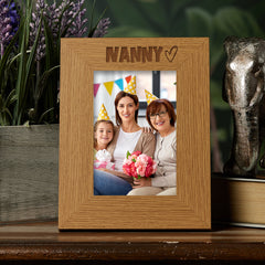 Oak Nanny Picture Photo Frame Heart Gift Portrait