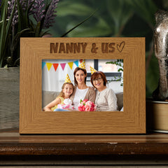Oak Nanny & Us Picture Photo Frame Heart Gift Landscape