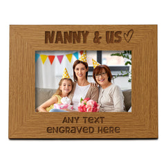 Personalised Nanny and Us Picture Photo Frame Heart Gift
