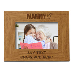 Personalised Nanny Picture Photo Frame Heart Gift