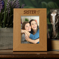 Oak Sister Picture Photo Frame Heart Gift Portrait