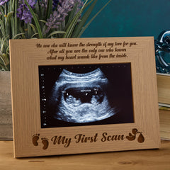 New Baby Pregnancy First Scan Wooden Photo Frame Gift