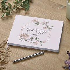 Personalised Wedding Lined Guest Book Hard Cover 80 Pages