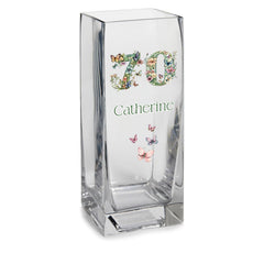 Personalised 70th Birthday Flower Vase Gift Present With Floral Numbers Personalised Flower Vase ukgiftstoreonline