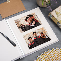 Personalised Large Linen Graduation Photo Album Elegant Leaves Design Custom Photo Graduation Day Memory Storage Album