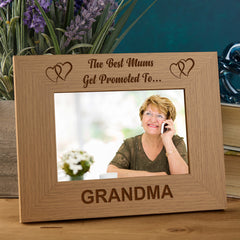 Best Mums Get Promoted To Grandma Wooden Photo Frame Gift Grandma Photo Frame ukgiftstoreonline