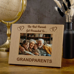 Best Parents Promoted To Grandparents Wooden Photo Frame Gift