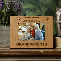 Best Parents Promoted To Grandparents Wooden Photo Frame Gift